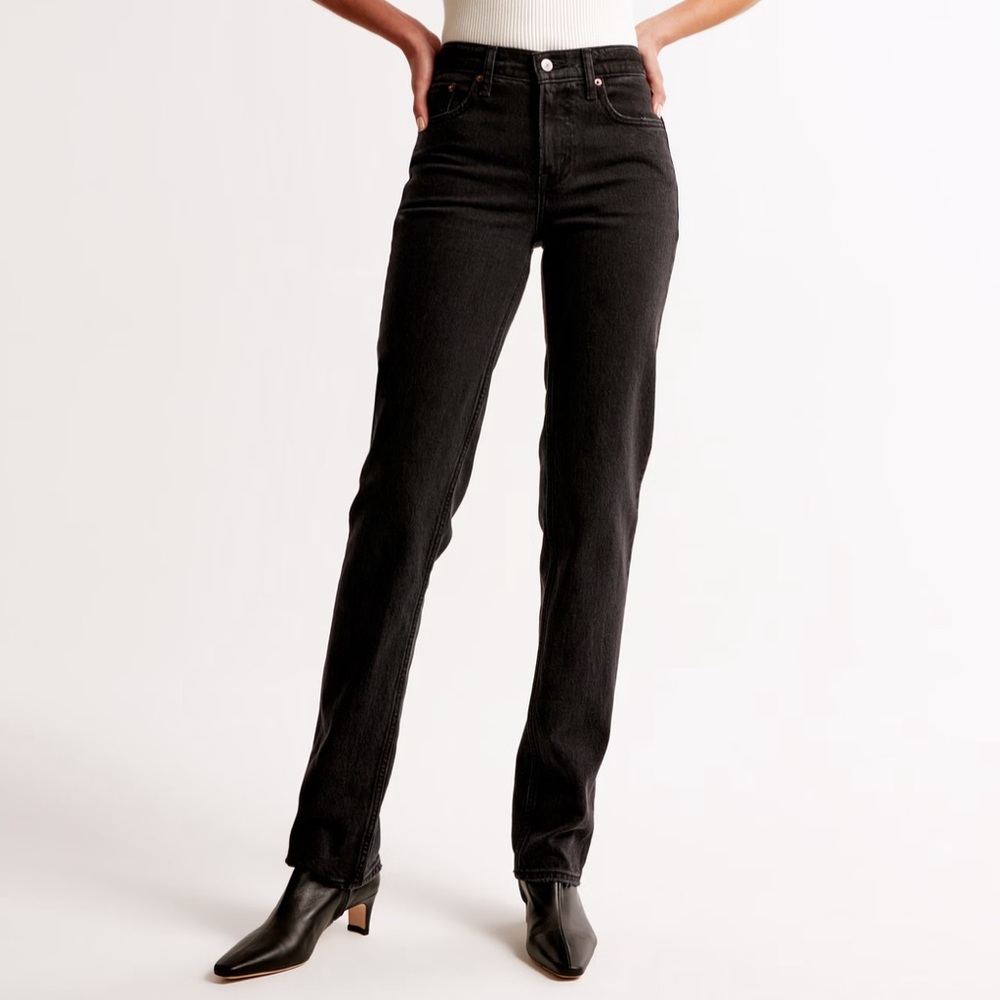 Abercrombie & Fitch Black Straight Leg Jeans